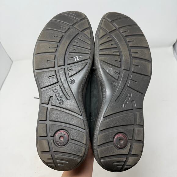 Ecco Mens 45 / US 11 Black Leather Remote Tie Oxford Shoes Shock Point Sole Work - Picture 12 of 13